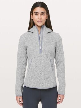 LULULEMON FLEECE & THANK YOU PULLOVER HOODIE GRAY SZ 6